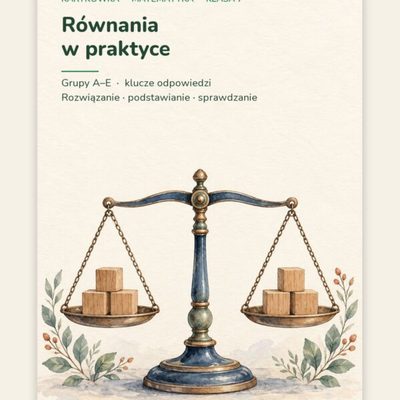 Równania — kartkówka z matematyki, klasa 7, grupy A–E — okładka