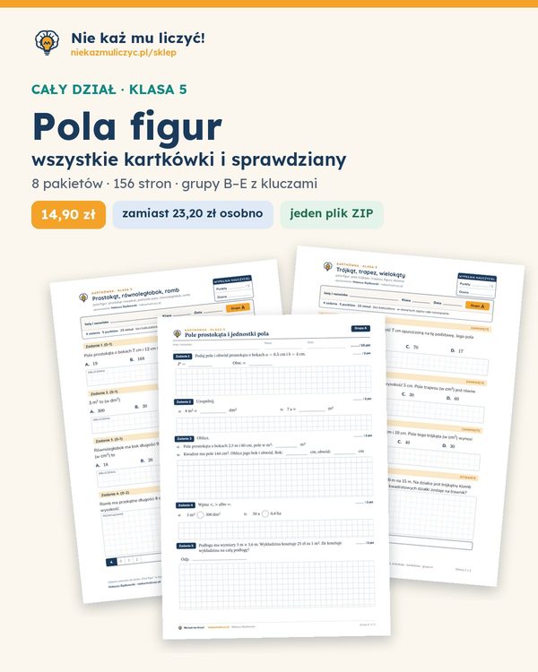 Okładka: Pola figur — cały dział, klasa 5 (8 pakietów)