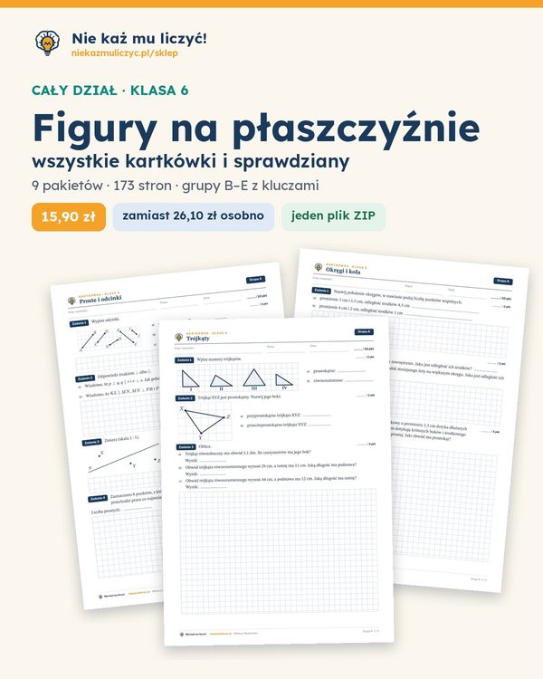 Okładka: Figury na płaszczyźnie — cały dział, klasa 6 (9 pakietów)