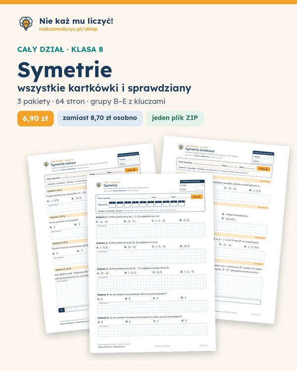 Okładka: Symetrie — cały dział, klasa 8 (3 pakiety)